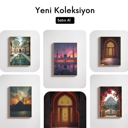 İlahi Işık Huzmeleri Cami İçi Kanvas Tablo