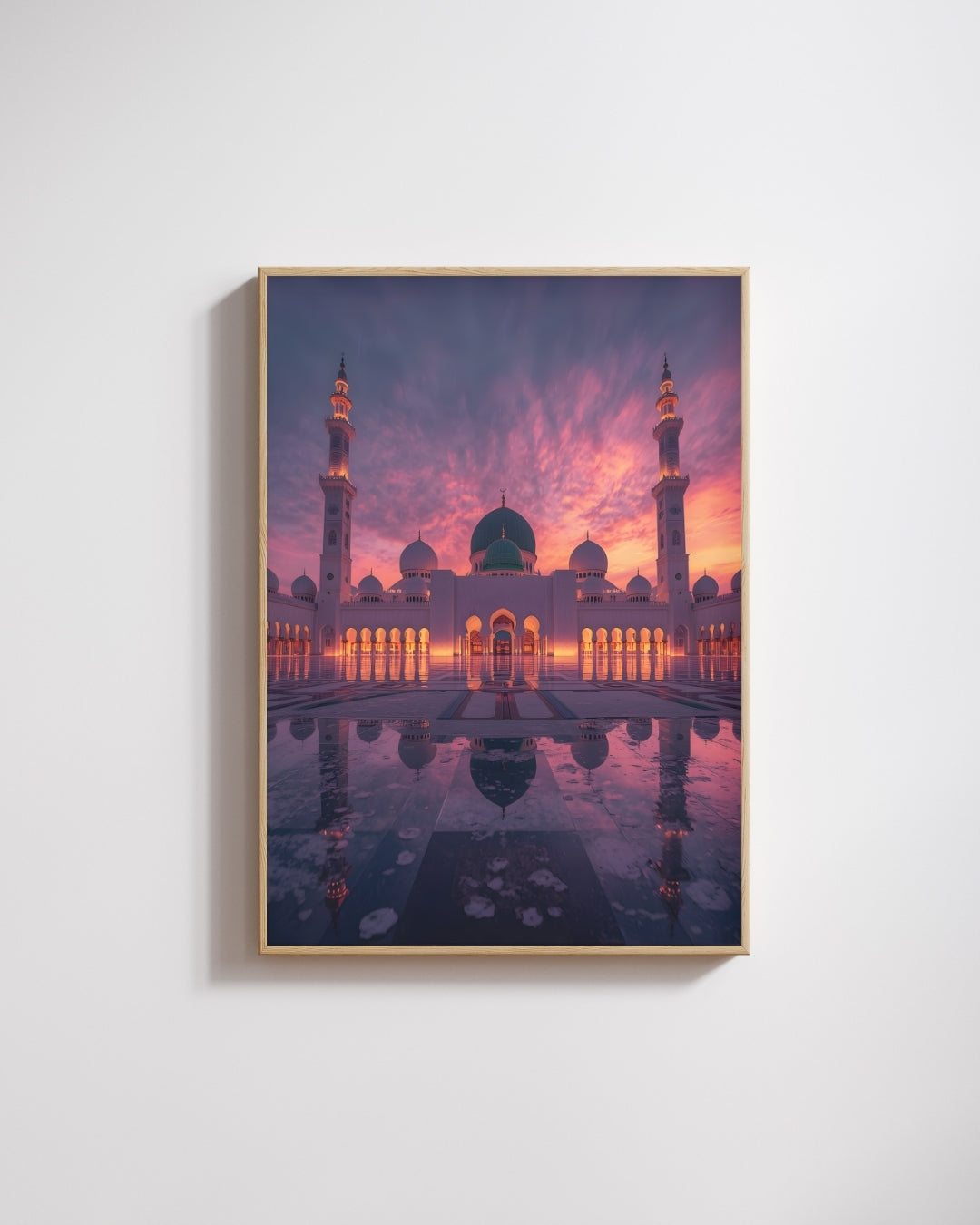 Manevi Huzur & Gün Batımı Cami Kanvas Tablo